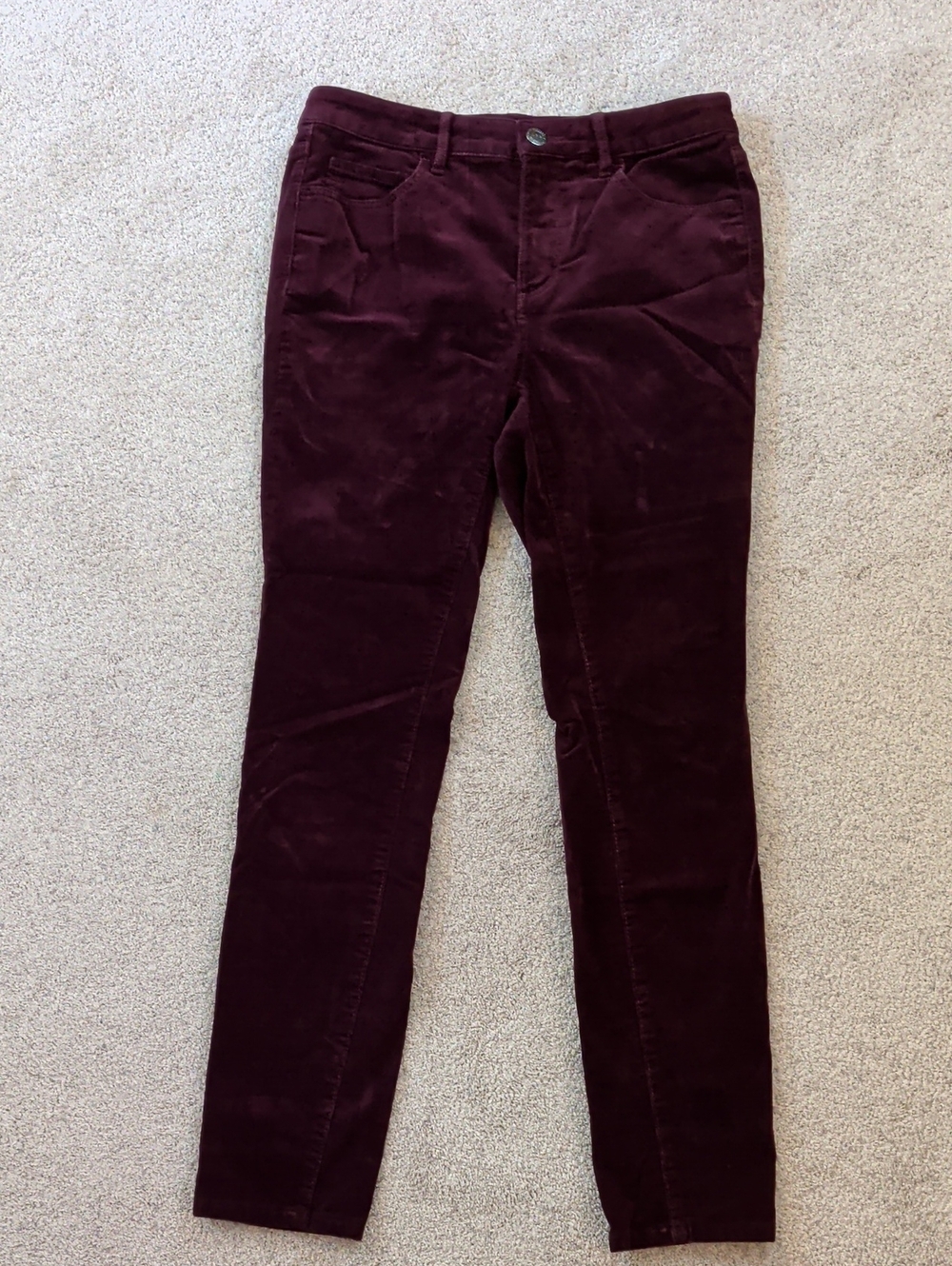 LOFT Skinny Corduroy in Burgundy
